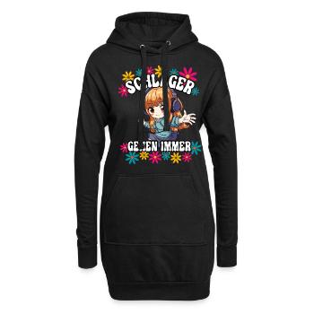 Schlager Gehen Immer - Hoodie-Kleid - Schwarz - Vorne