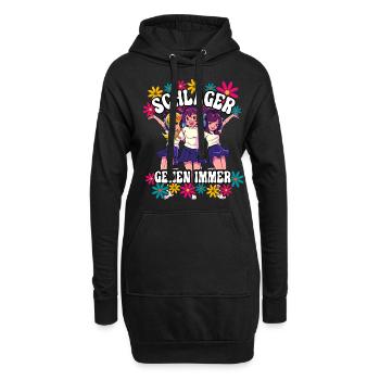 Schlager Gehen Immer - Hoodie-Kleid - Schwarz - Vorne