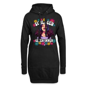Schlager Gehen Immer - Hoodie-Kleid - Schwarz - Vorne