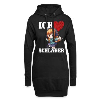 Ich Liebe Schlager - Hoodie-Kleid - Schwarz - Vorne