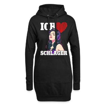 Ich Liebe Schlager - Hoodie-Kleid - Schwarz - Vorne