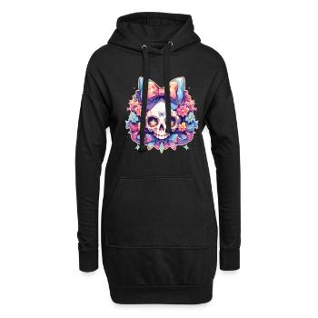 Skulls - Hoodie-Kleid - Schwarz - Vorne