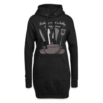 Chaque de chef Marmite Cuisine Cuisinier - Sweat-shirt à capuche long Femme - noir - Devant