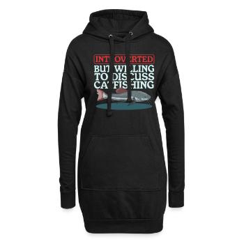 Pêcheur Poisson-Chat Pêche Pêche Poisson Cadeau - Sweat-shirt à capuche long Femme - noir - Devant