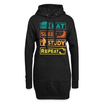Student Studium Lernen Prüfung - Hoodie-Kleid - Schwarz - Vorne