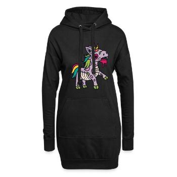 Zombiecorn Zombie Einhorn Einhorn Halloween - Hoodie-Kleid - Schwarz - Vorne