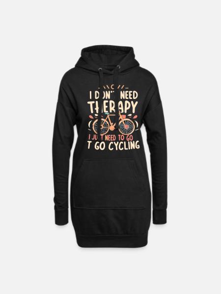 Vélo - Sweat-shirt à capuche long Femme - noir