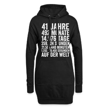 41 Jahre Einundvierzigster Geburtstag - Hoodie-Kleid - Schwarz - Vorne