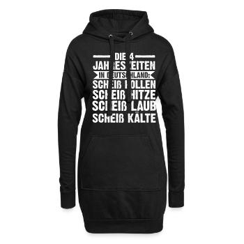 Katze Die 4 Jahreszeiten In Deutschland - Hoodie-Kleid - Schwarz - Vorne