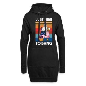 Just Here To Bang America Chicken Firework - Hoodie-Kleid - Schwarz - Vorne