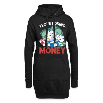 I Love Losing Money 6 - Hoodie-Kleid - Schwarz - Vorne