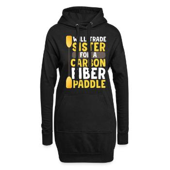 Course de bateaux-dragons amusante avec des frères et sœurs - Sweat-shirt à capuche long Femme - noir - Devant