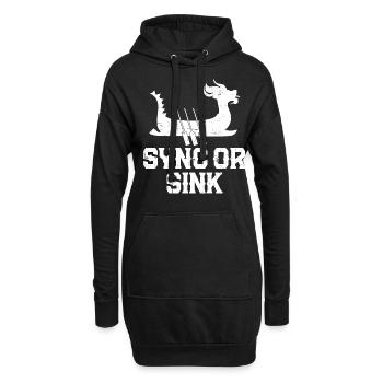 Lustiges Drachenboot-Rennpaddel - Hoodie-Kleid - Schwarz - Vorne