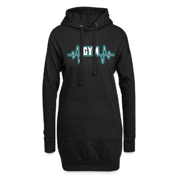 gymnase gymnase battement de cœur - Sweat-shirt à capuche long Femme - noir - Devant