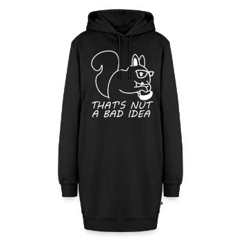 Eichhörnchen Nerrd mit Nuss - Hoodie-Kleid - Schwarz - Vorne