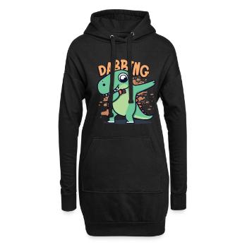 Dabbing Dinosaur Trex - Sweat-shirt à capuche long Femme - noir - Devant