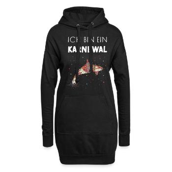 Kölner Karneval Fasching Konfetti Wal Narrenkappe - Hoodie-Kleid - Schwarz - Vorne