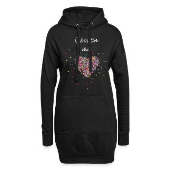 Oboistin mit Herz Oboe Musik Blasinstrument - Hoodie-Kleid - Schwarz - Vorne