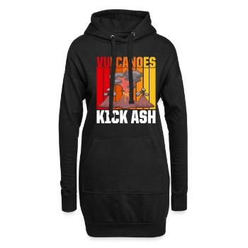 Retro Volcanoes Kick Ash Geologe Vintage Vulkan - Hoodie-Kleid - Schwarz - Vorne