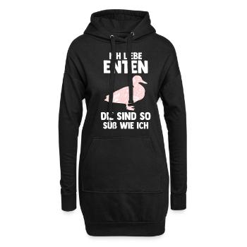 Entenliebhaber Tiermotiv Ente - Hoodie-Kleid - Schwarz - Vorne