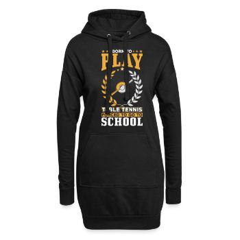 Zum Table Tennis Spielen Geboren - Hoodie-Kleid - Schwarz - Vorne