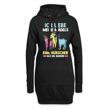 Bauernhof Landwirt Bauer Ziegen - Hoodie-Kleid - Schwarz - Vorne