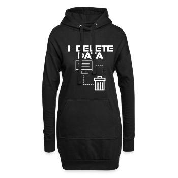 I Delete Data 2 - Hoodie-Kleid - Schwarz - Vorne
