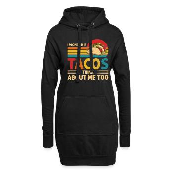 Taco Takeaway Funny Retro Nacho Burrito Cadeau - Sweat-shirt à capuche long Femme - noir - Devant