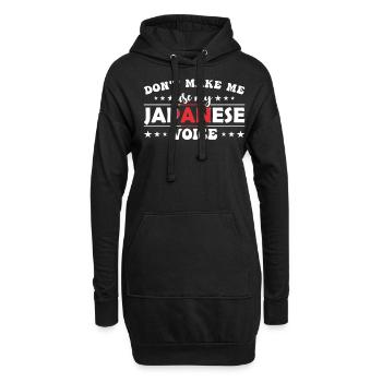 Ne me forcez pas à utiliser ma voix japonaise - Sweat-shirt à capuche long Femme - noir - Devant