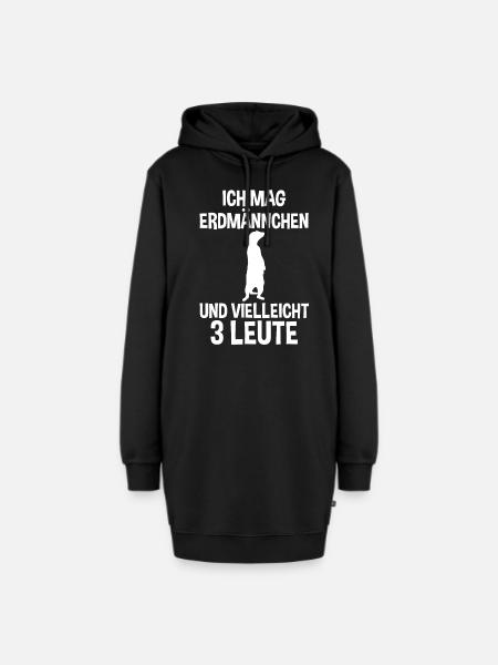 Erdmännchen - Hoodie-Kleid - Schwarz
