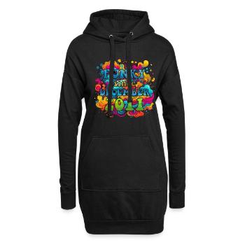 Funky Birthday: Décembre 2011 - Psychadelic - Sweat-shirt à capuche long Femme - noir - Devant
