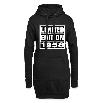 Limited Edition 1958 Geburtstag 1958 Vintage Retro - Hoodie-Kleid - Schwarz - Vorne