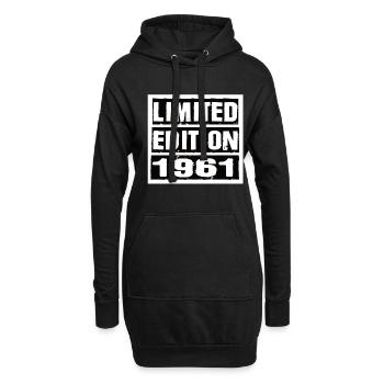 Edition Limitée 1961 Anniversaire 1961 Vintage Rétro - Sweat-shirt à capuche long Femme - noir - Devant