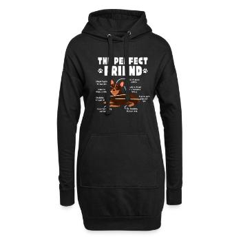Australian Cattle Dog Hund Hunde Geschenk - Hoodie-Kleid - Schwarz - Vorne