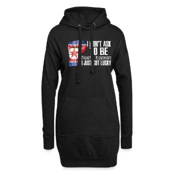 Nordkoreanischer Stolz Nordkoreanische Flagge - Hoodie-Kleid - Schwarz - Vorne