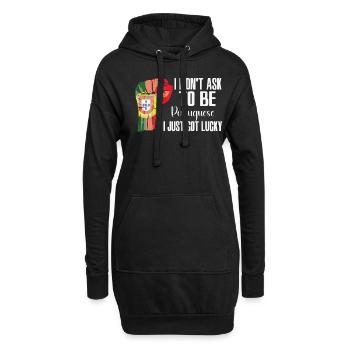 Fierté portugaise Drapeau portugais - Sweat-shirt à capuche long Femme - noir - Devant