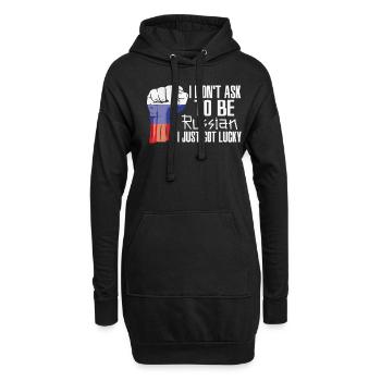 Russischer Stolz Russische Flagge Gewachsen - Hoodie-Kleid - Schwarz - Vorne