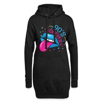 Vibe 90s Forever Carnival 90 Retro Party Jahr 1990 - Hoodie-Kleid - Schwarz - Vorne