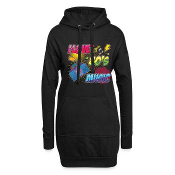 80er Jahre Musik Karneval 80er Jahre Retro Party Jahr 1980 - Hoodie-Kleid - Schwarz - Vorne