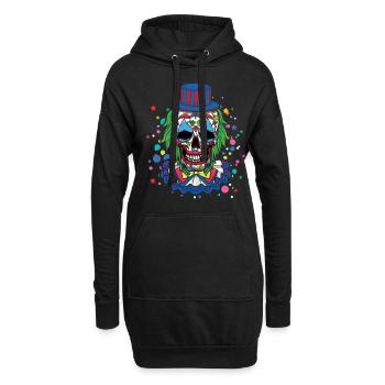 Clown effrayant Carnaval effrayant Dia De Los Muertos - Sweat-shirt à capuche long Femme - noir - Devant