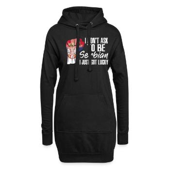 Fierté serbe Drapeau serbe cultivé - Sweat-shirt à capuche long Femme - noir - Devant