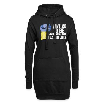 Fierté ukrainienne Drapeau ukrainien agrandi - Sweat-shirt à capuche long Femme - noir - Devant