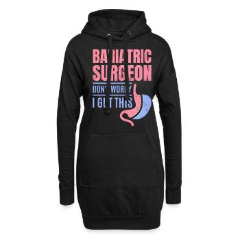 Drôle d’estomac - Sweat-shirt à capuche long Femme - noir - Devant
