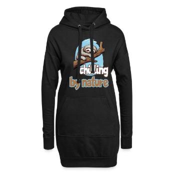 Chilling by Nature Faultier Chillen Entspannen - Hoodie-Kleid - Schwarz - Vorne