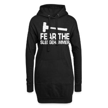 Lustiger Tag des Hausabrisses - Hoodie-Kleid - Schwarz - Vorne
