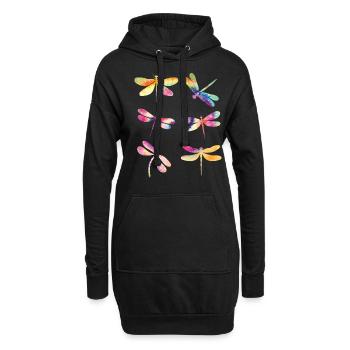 Libelle TIE DYE Vintage Libellen - Hoodie-Kleid - Schwarz - Vorne