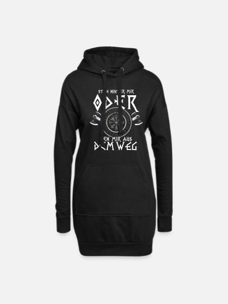 Steh Hinter Mir Odin Wikinger - Hoodie-Kleid - Schwarz