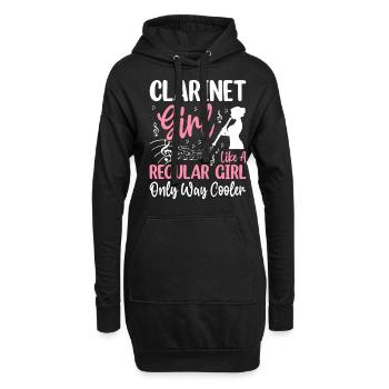 Drôle de clarinettiste - Sweat-shirt à capuche long Femme - noir - Devant