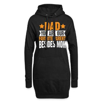 Papa, tu es notre parent préféré en plus de maman 3 - Sweat-shirt à capuche long Femme - noir - Devant