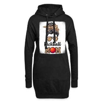 Kickball Spieler Mama - Hoodie-Kleid - Schwarz - Vorne